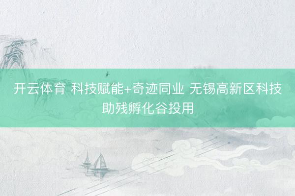 开云体育 科技赋能+奇迹同业 无锡高新区科技助残孵化谷投用