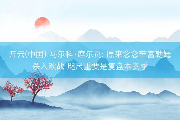开云(中国) 马尔科·席尔瓦: 原来念念带富勒姆杀入欧战 咫尺重要是复盘本赛季
