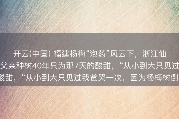 开云(中国) 福建杨梅“泡药”风云下，浙江仙居密斯一段视频火了：父亲种树40年只为那7天的酸甜，“从小到大只见过我爸哭一次，因为杨梅树倒了”